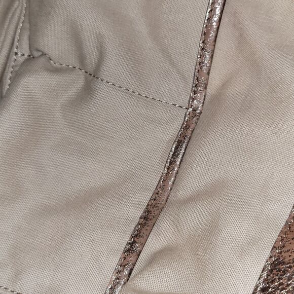 Cole Haan Metallic Brown Leather Double Handled  Satchel Shoulder Bag-Preowned - Picture 5 of 16